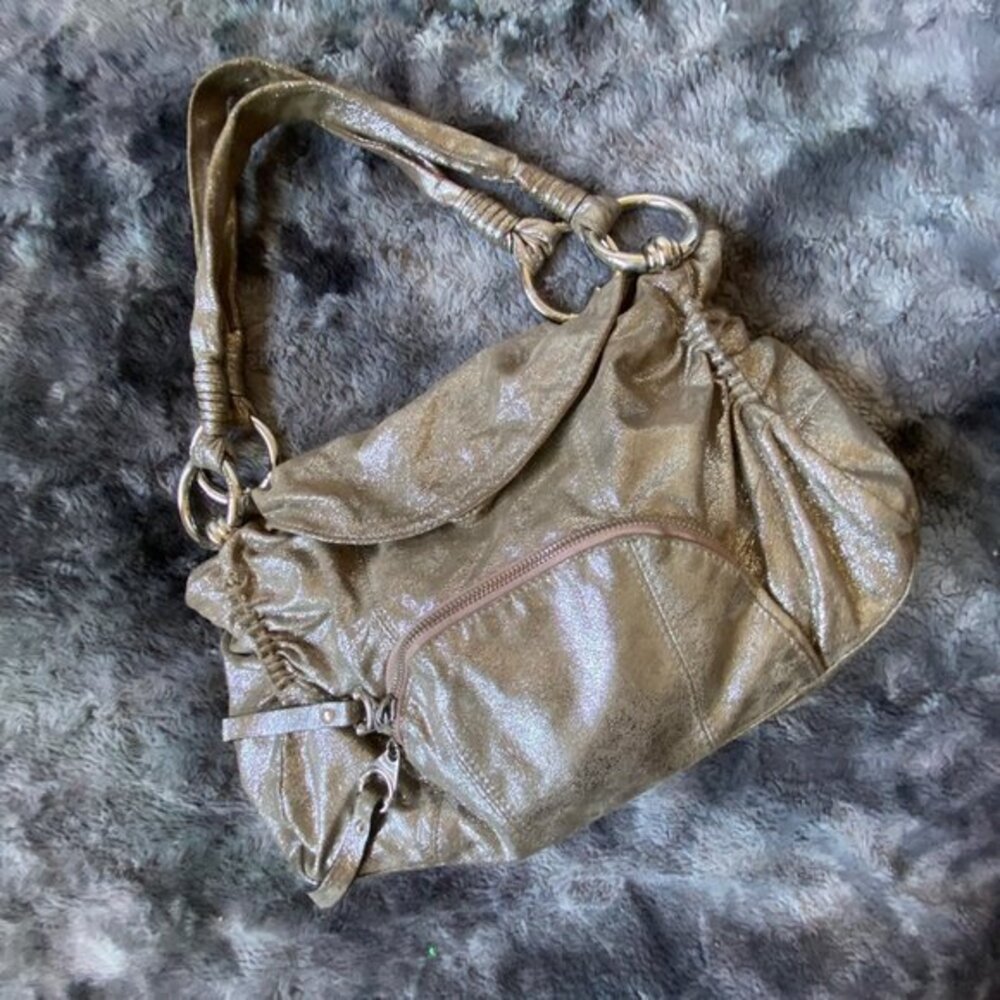 b Makowsky Distressed Silver Purse